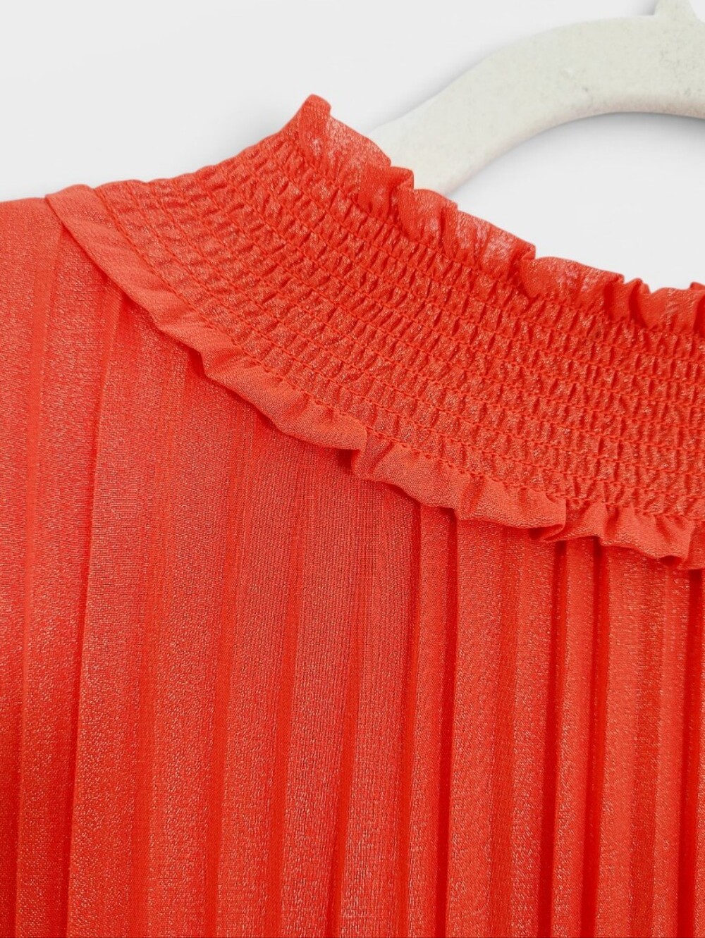 NWT Nanette Lepore Saffron Sun High Neck Smocked Pleated Midi Dress Size 14 - Picture 5 of 13